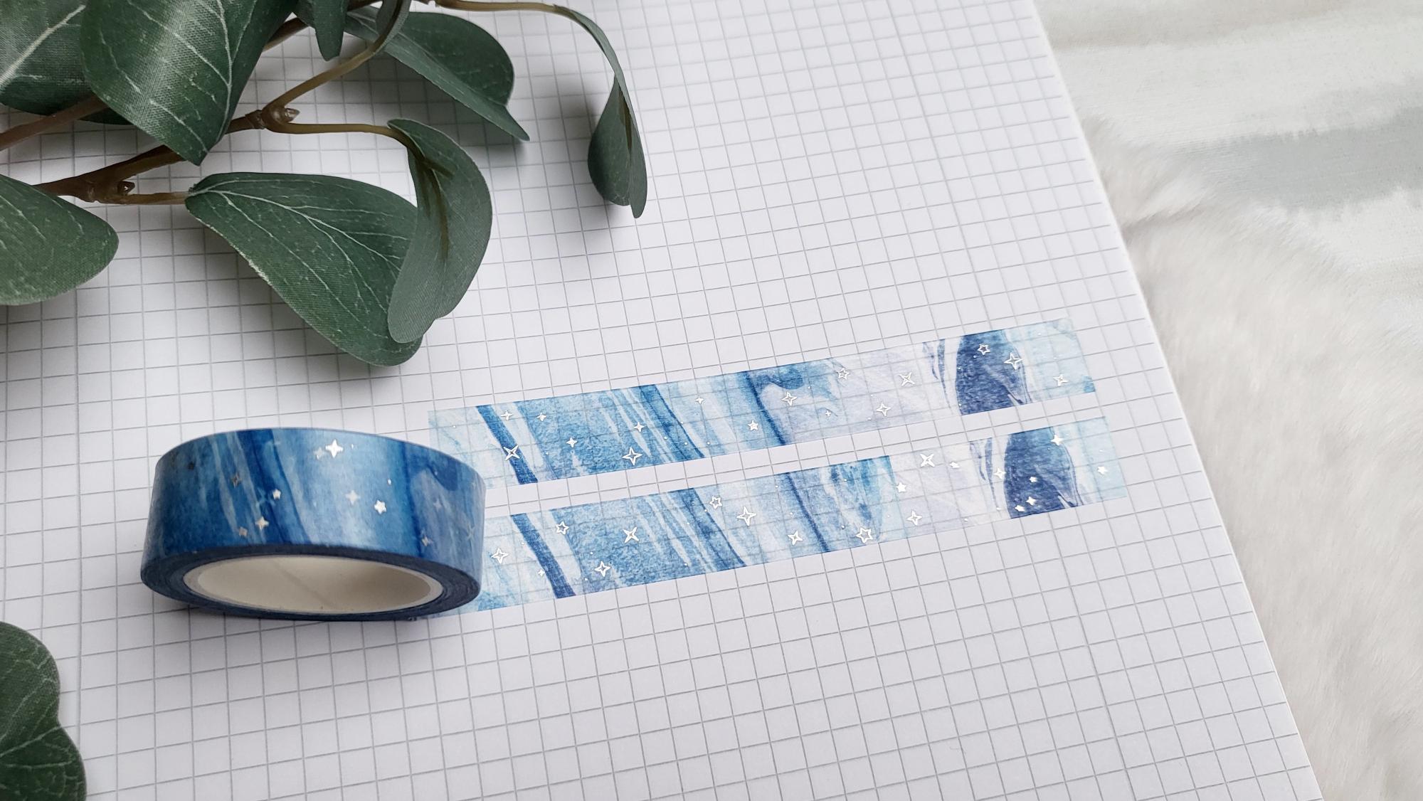 Washi Tape Blauer Marmor dunkel